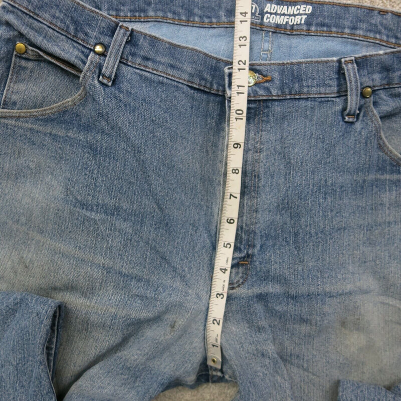 Wrangler Mens Straight Leg Jeans Denim Stretch High Rise Pockets Blue SZ W40XL30