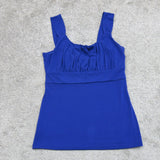 Ann Taylor Women Pullover Plated Tank Blouse Top Sleeveless Blue Size Medium