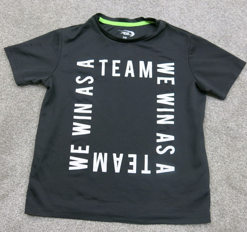 Nike T-Shirt Boys Size 8 Years Black Short Sleeves Graphic MTA Sports Shirt