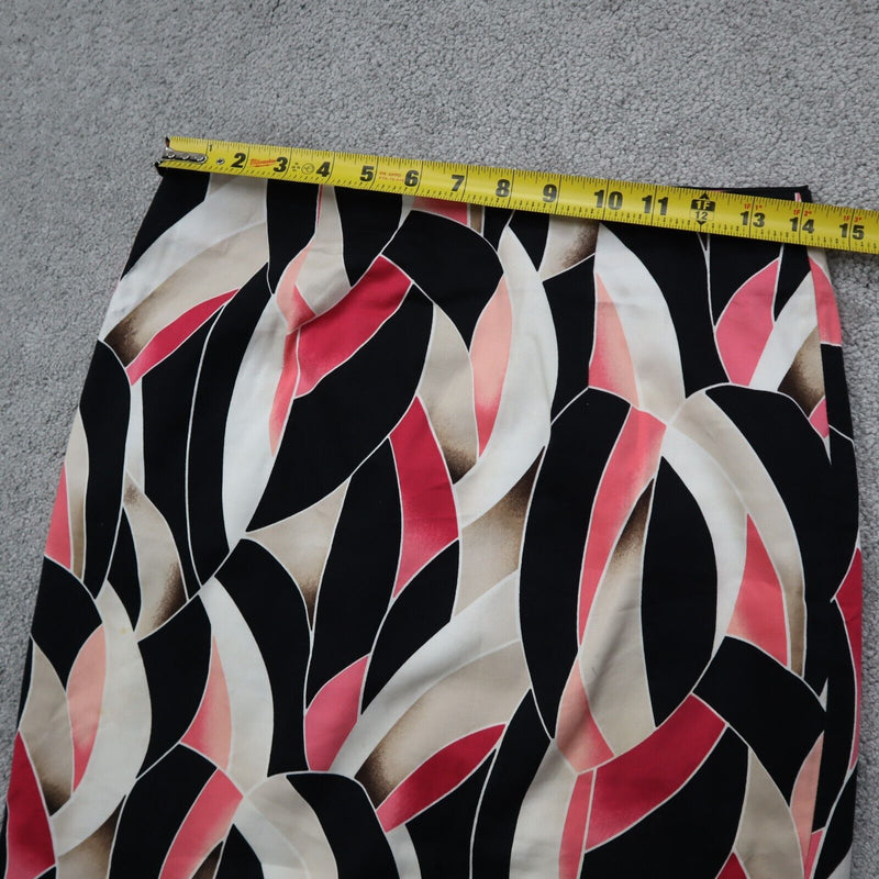 White House Black Market Womens Geometric Pencil & Straight Skirt Pink Black 4