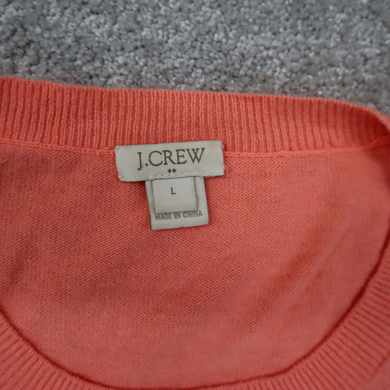 J.Crew Mens Pullover T Shirt Logo Sleeve Crew Neck Cotton Peach Size Large