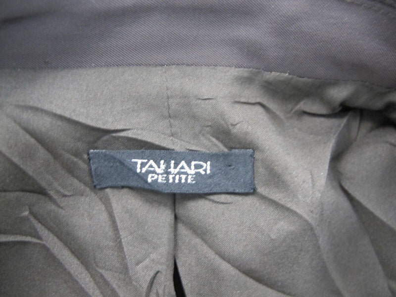 Tahari Womens Blazer Coat Single Breasted Long Sleeve Pockets Light Brown Size 8