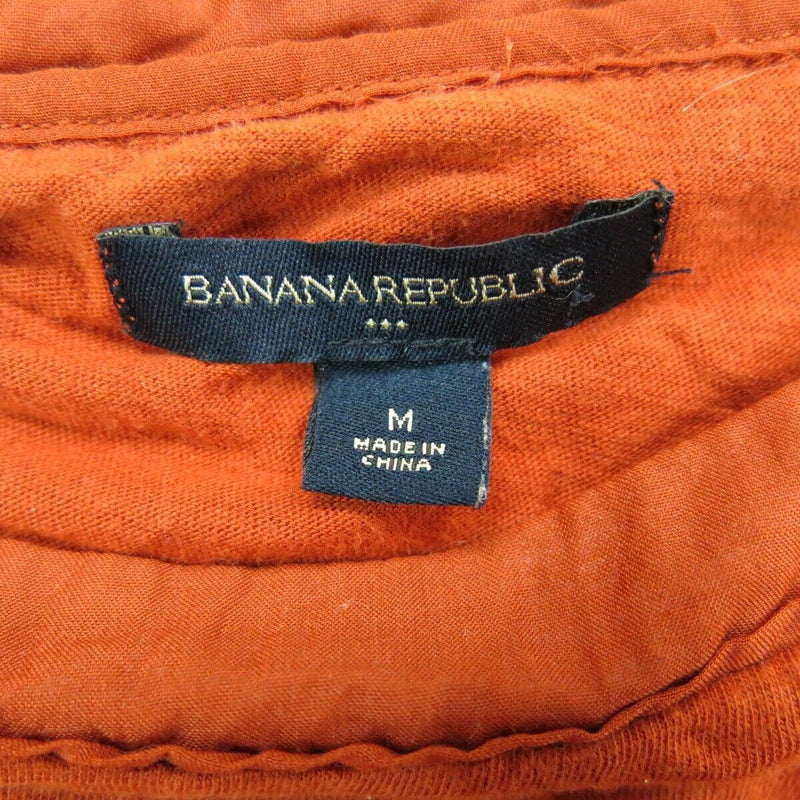 Banana Republic Womens Blouse Top Cold Shoulder Cap Sleeves Orange Size Medium