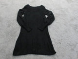 Womens Pullover Sweater Knitted Long Sleeves Mock Neck Black Size XS
