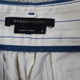 BcBg Maxazria Black &White Pinstripe Elastic Waist Capri Pants Womens SZ  Medium