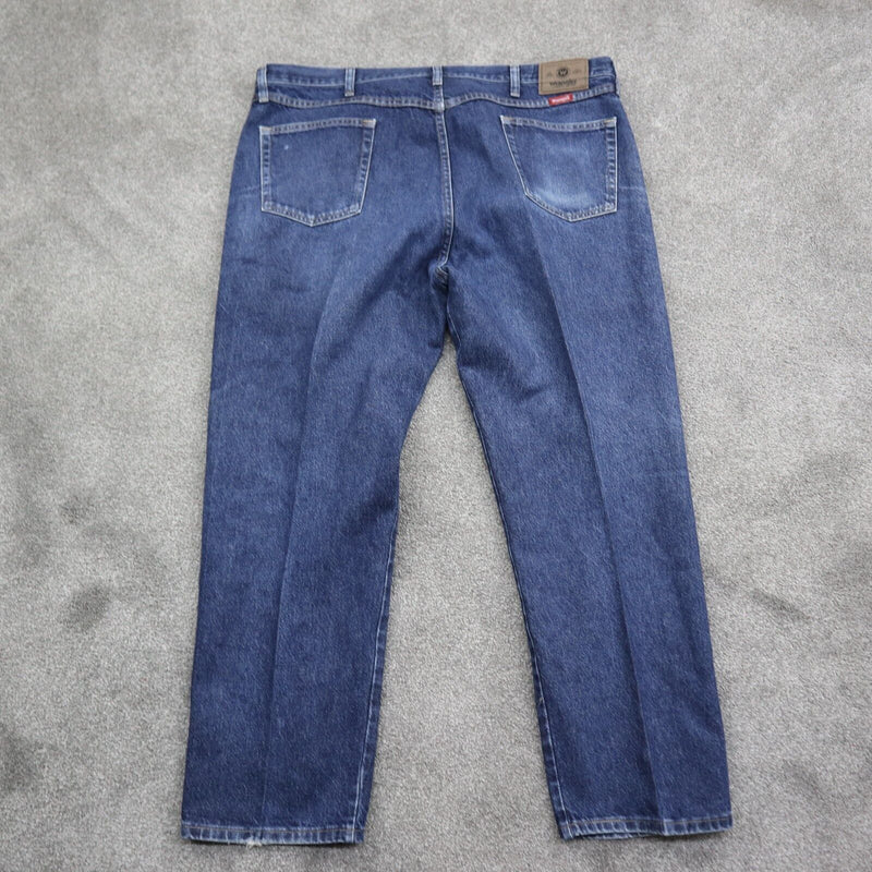 Wrangler Mens Straight Leg Denim Jeans 100% Cotton High Rise Blue Size W44XL30