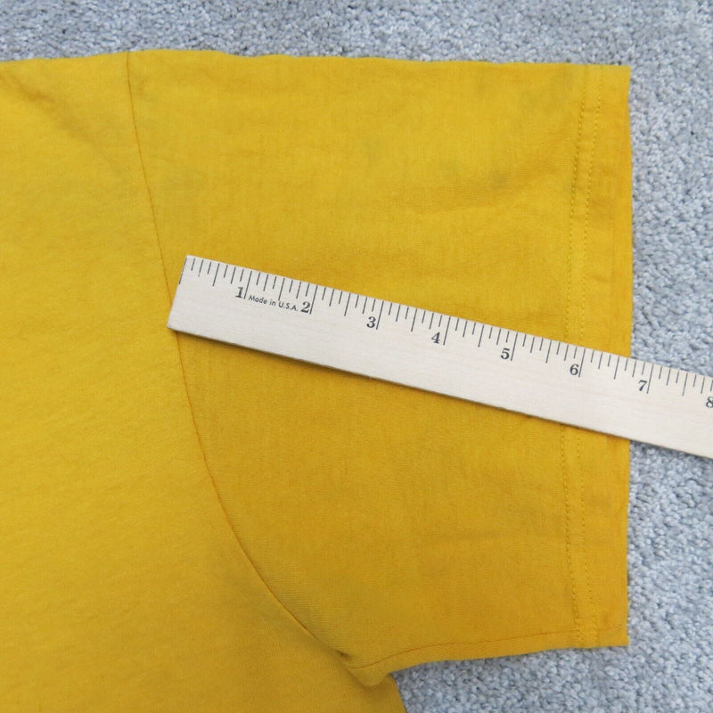 Columbia Mens Crew Neck T Shirt Short Sleeve 100% Cotton Logo Yellow Size Large