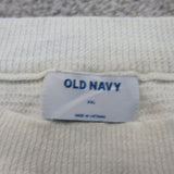 Old Navy Womens Knitted Sweater Crew Neck Long Sleeves Side Slit White Size XXL