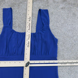 Ann Taylor Women Pullover Plated Tank Blouse Top Sleeveless Blue Size Medium