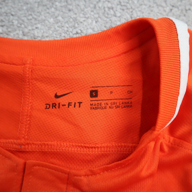 Nike Womens Sports T-Shirt Short Sleeve Crew Neck Tee Logo Orange Size Small