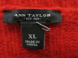 Ann Taylor Women Pullover Sweater Knitted Long Sleeve Crew Neck Red Size X Large