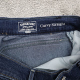 Levi s Strauss Women Curvy Straight Jeans Slim Stretch Denim Dark Blue SZ 28X31