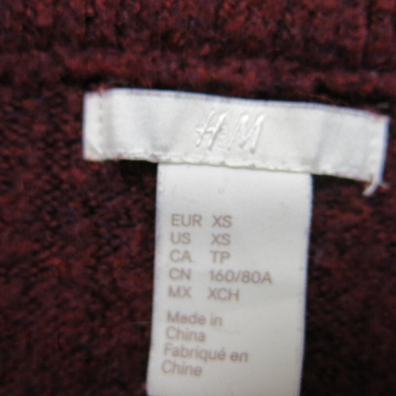 H&M Womens Pullover Sweater Knitted Long Sleeve Turtleneck Maroon Size X Small