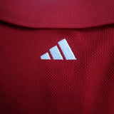 Adidas Mens Polo Shirt Short Sleeves High Low Side Slit Solid Red Size Medium