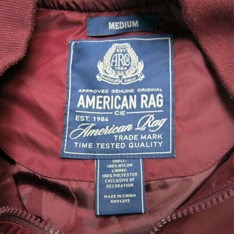 American Rag Womens Full Zip up Jacket Long Sleeve Pockets Maroon SZ Medium