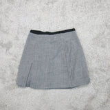 H&M Womens Pencil & Straight Mini Skirt Back Zip Side Slit Gray Size US 4