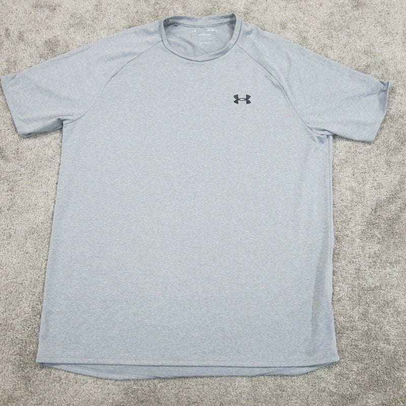 Under Armour Mens T Shirt Top Crew Neck The Tech Tee Short Sleeves Gray Size L