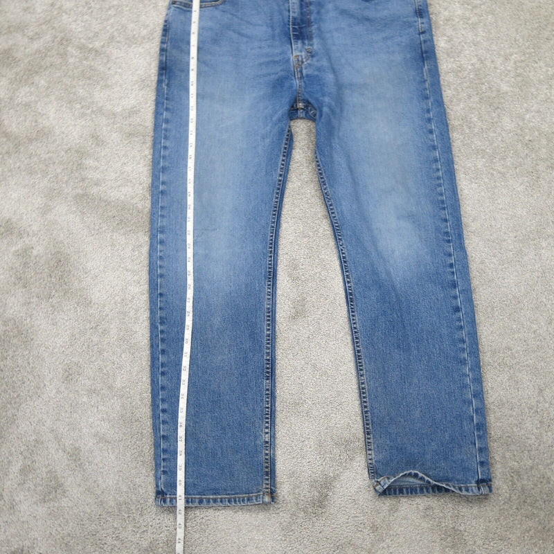 Levi Strauss & CO 505 Mens Straight Fit Jeans Cotton Blue Logo Size W38XL30