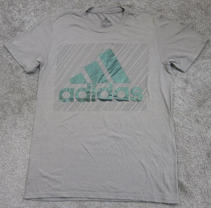 Adidas Mens Casual Graphics T Shirt Short Sleeves Round Neck Beige Size Small