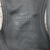Nike Dri Fit Womens Activewear Sports Bra Racer Back Logo Black Size Small