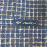 Columbia Men Check Button Down Shirt Long Sleeves 100% Cotton Blue Size Large