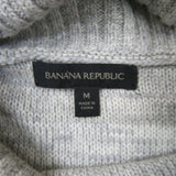 Banana Republic Womens Pullover Sweater Turtleneck High Low Heather Gray Size M
