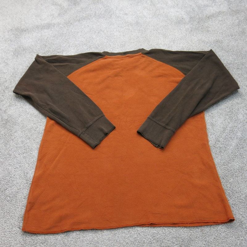 Nike Mens Pullover Sweatshirt Crew Neck Long Sleeve Orange Brown Logo SZ X Large