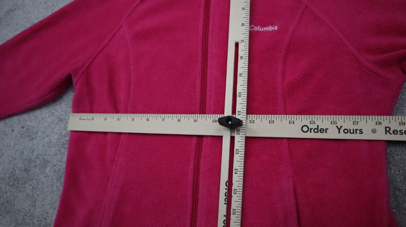Columbia Men's Full Zip Up Fleece Jacket Long Sleeve Solid Pink Size Medium
