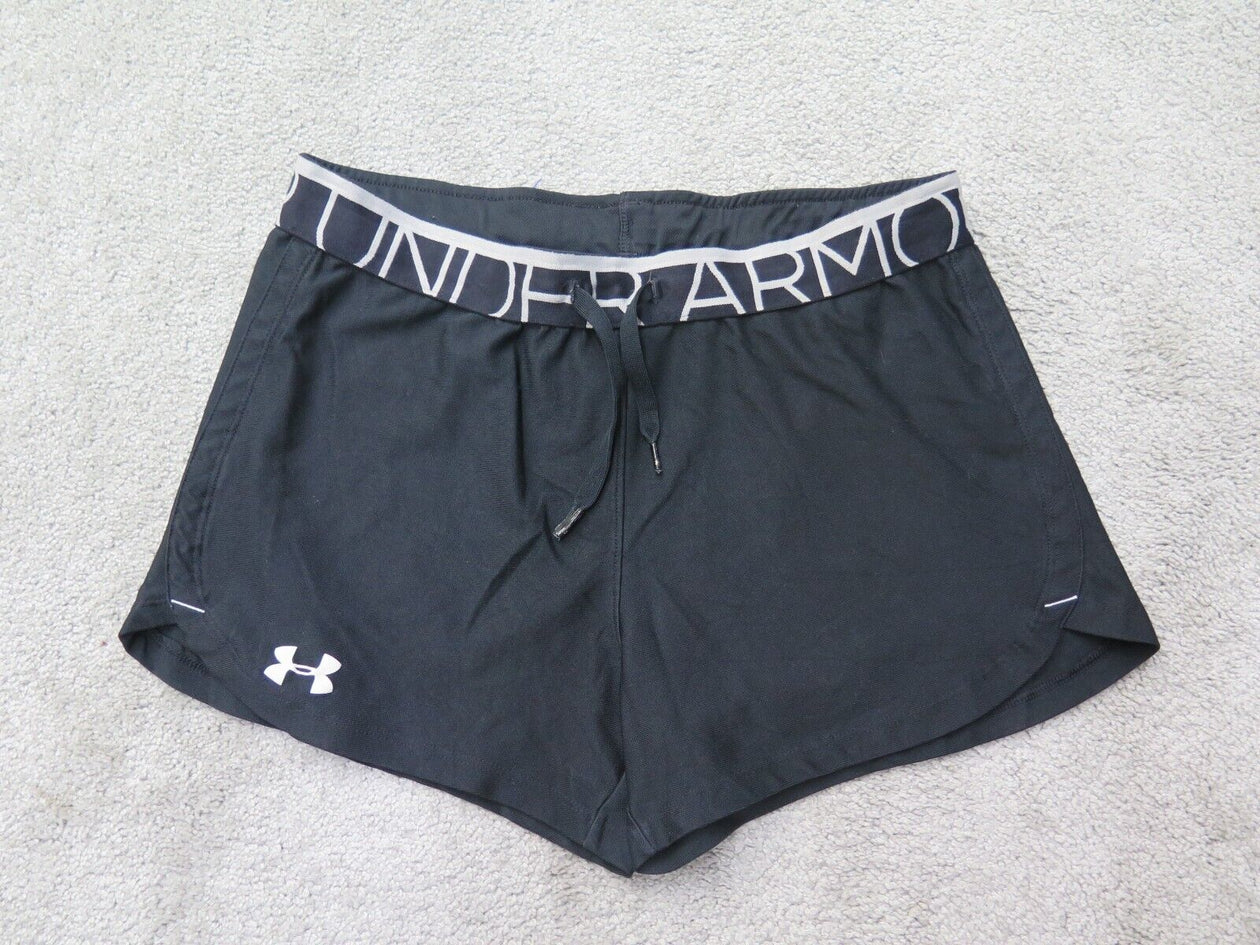 Under Armor Shorts Women S Black Swoosh Logo Loose Fit Heatgear Athlet –  Cerqular