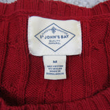ST John's Bay Womens Sweater Knitted Pullover Long Sleeve Crew Neck Red Size M