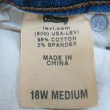 Levi Strauss & Co Womens 512 Denim Boot Cut Jeans Mid Rise Blue Size 18W Medium