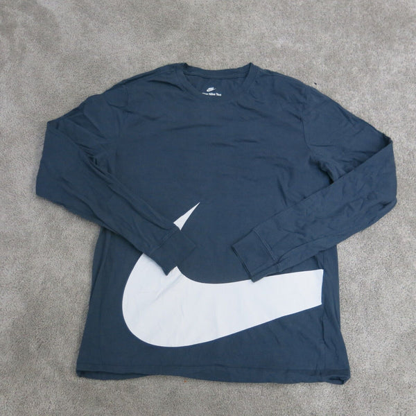 Nike Shirt Mens Large  Blue Work Wear Outdoors Lightweight Long Sleeve Tee Logo