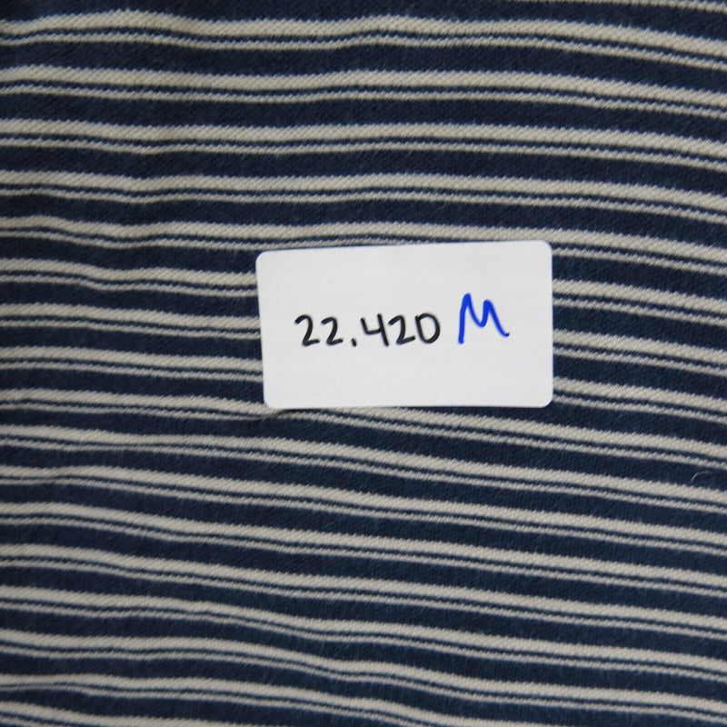 Columbia Mens Golf Polo Shirt 100% Cotton Short Sleeve Stripe Blue White Size L