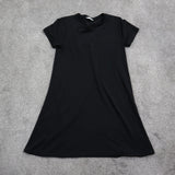 Zara Trafaluc Womens A Line Dress Round Neck Short Sleeve Black Size Medium