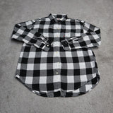 Levis Womens Check Button Up Shirt Top Long Sleeves White Black Size Small
