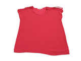 Loft Womens Blouse Top Knit Lace Detail Sleeveless Round Neck Red Size X Small