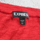 Express Womens Pullover Knitted Sweater Long Sleeves Crew Neck Red Size Small
