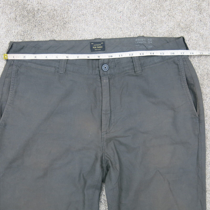 J.Crew Mens Chino Pants Sun Faded Straight Fit Mid Rise Dark Gray Size W33XL34