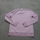 Adidas Womens Pullover Sweater Knitted Long Sleeve Crew Neck Logo Pink SZ Small