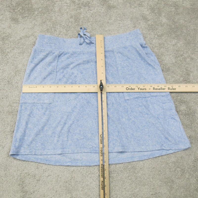 NWT Pure Jill Women Straight Pencil Skirt Drawstring Waist Pocket Heather Blue S