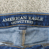 American Eagle Outfitter Women Jeans Skinny Leg Stretch Mid Rise Blue SZ W24XL26