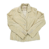 Aeropostale Womens Blazer Coat Long Sleeve 100% Cotton Pockets Yellow Size Large