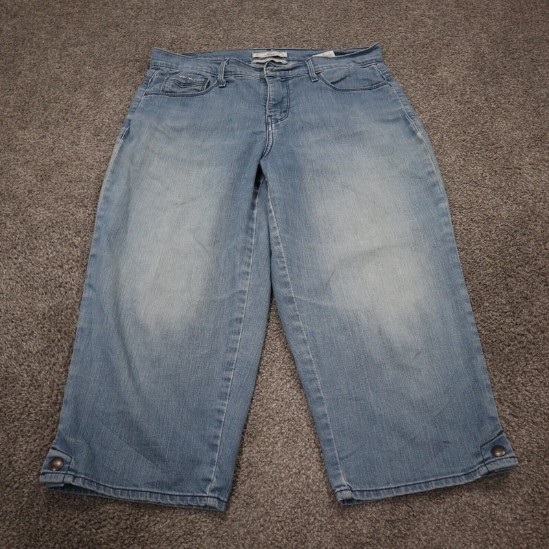 Levi Strauss Womens Straight Leg Cropped Denim Jeans Mid Rise Blue Size 8