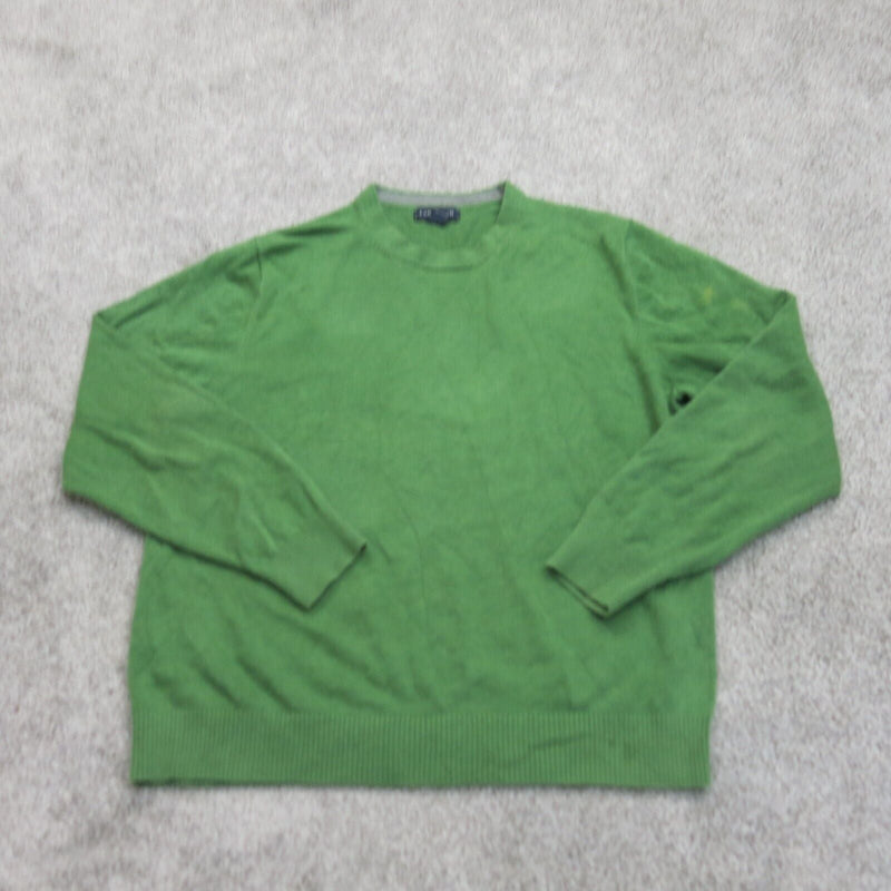 Lands End Men Knitted Pullover Sweater Crew Neck Long Sleeve Green Size M(38-40)