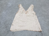 H&M Womens Blouse Top Sleeveless Ruffle V Neck Pullover Ivory Size 2