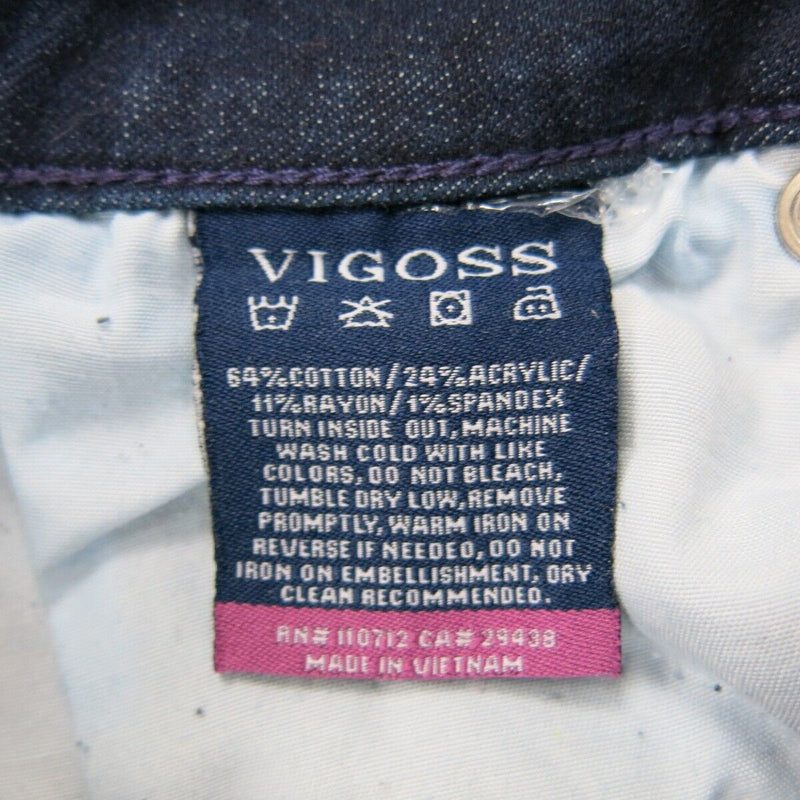VIGOSS Womens Classic Fit Skinny Leg Ankle Capri Jeans Mid Rise Blue Size 27X25