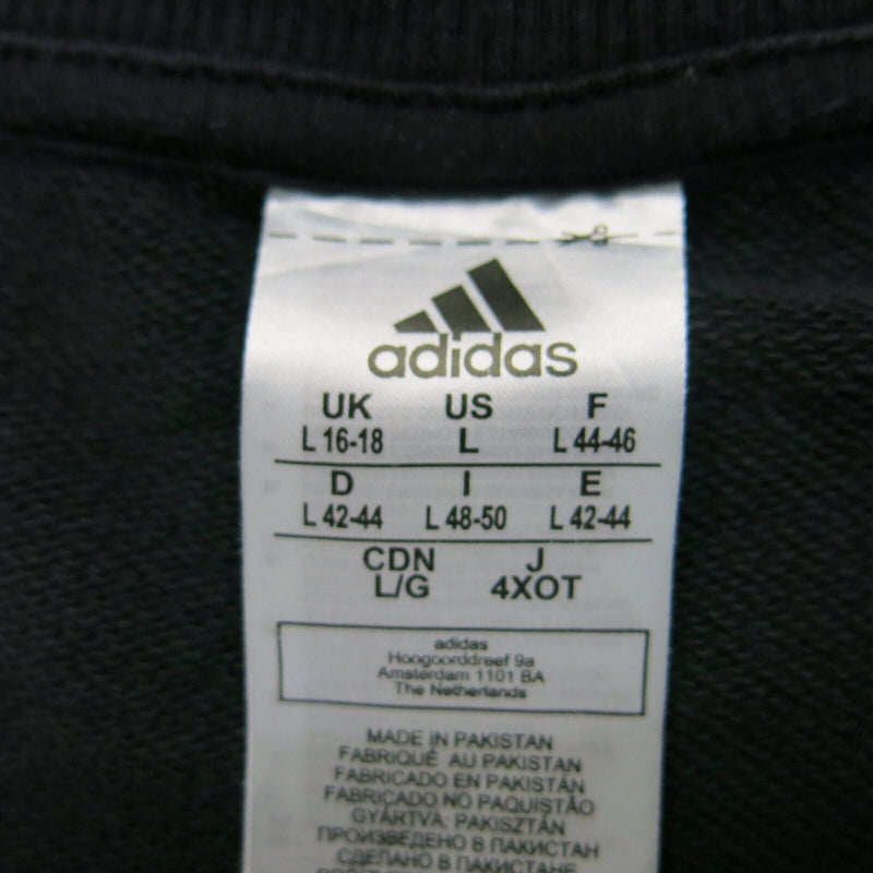 Adidas Womens Sweatshirt Crew Neck Long Sleeves Logo Black Size Large