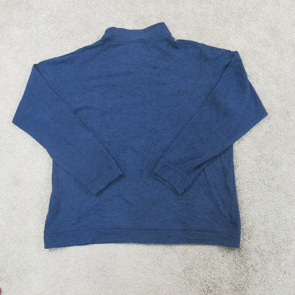 Columbia Sweatshirt Mens Large Blue 1/4 Button Sweater Long Sleeve Outdoor Logo