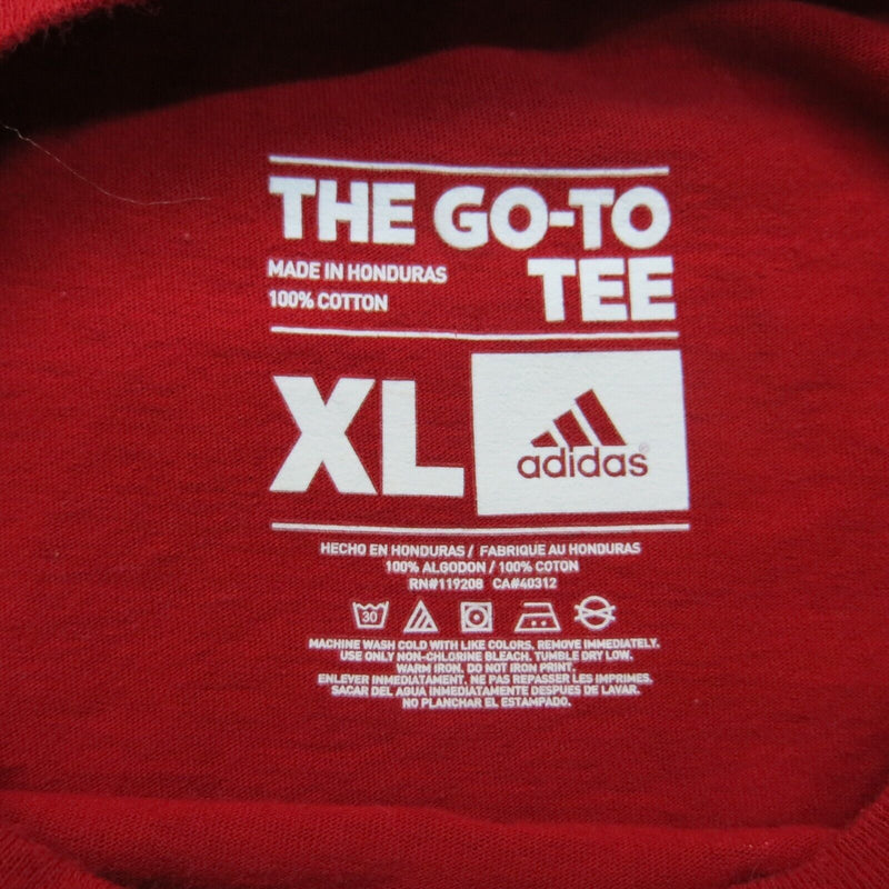 Adidas The Go To Tee Mens Crew Neck T Shirt 100% Cotton Graphic Tee Red Size XL