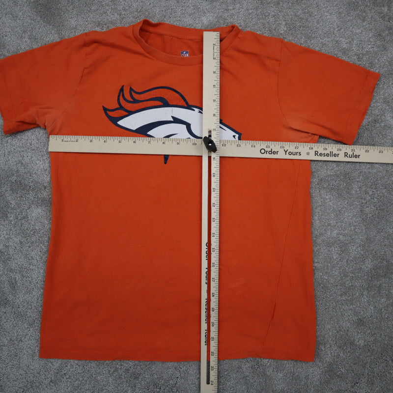 NFL T Shirt Womens Size L Orange Short Sleeve Graphic Tee Solid 100% Cotton